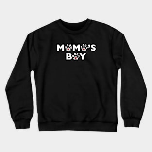 Mama's Boy text with doodle paw prints with heart Crewneck Sweatshirt